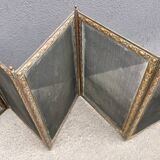 Antique fireplace screen in copper and brass from the 19th century.