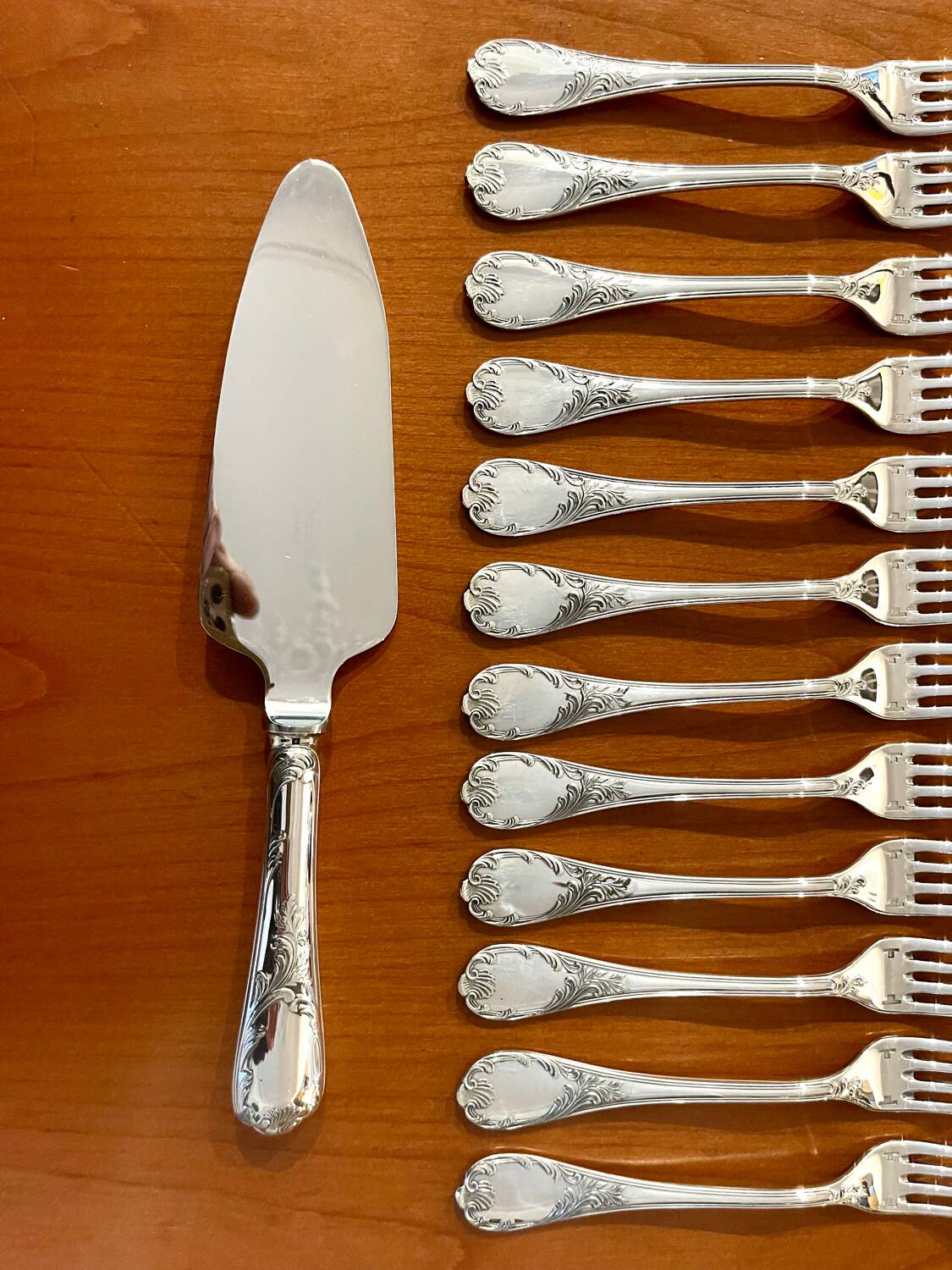 Christofle Marly, dessert cutlery, cheese, knives, forks