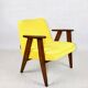 366 armchair in yellow velvet by Józef Chierowski, 1970s