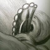 Magnificent portrait pencil drawing 19th century