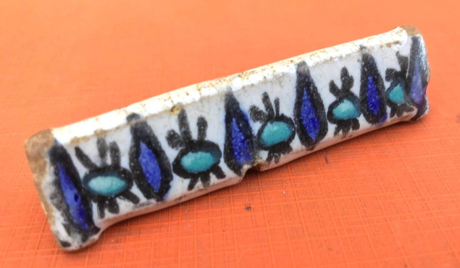 1920-1940 3 Ceramic Knife Holders Tunisian Nabeul el-Kh Workshop