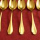 Service 11 spoons mocha gold metal Christofle Alfénide model Pompadour