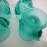 Coquetiers en verre turquoise