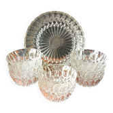 Service à dessert verre transparent  , saladier vintage France