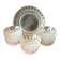 Transparent glass dessert service, vintage salad bowl France.