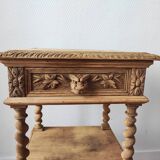 Old solid oak console Louis XIII style