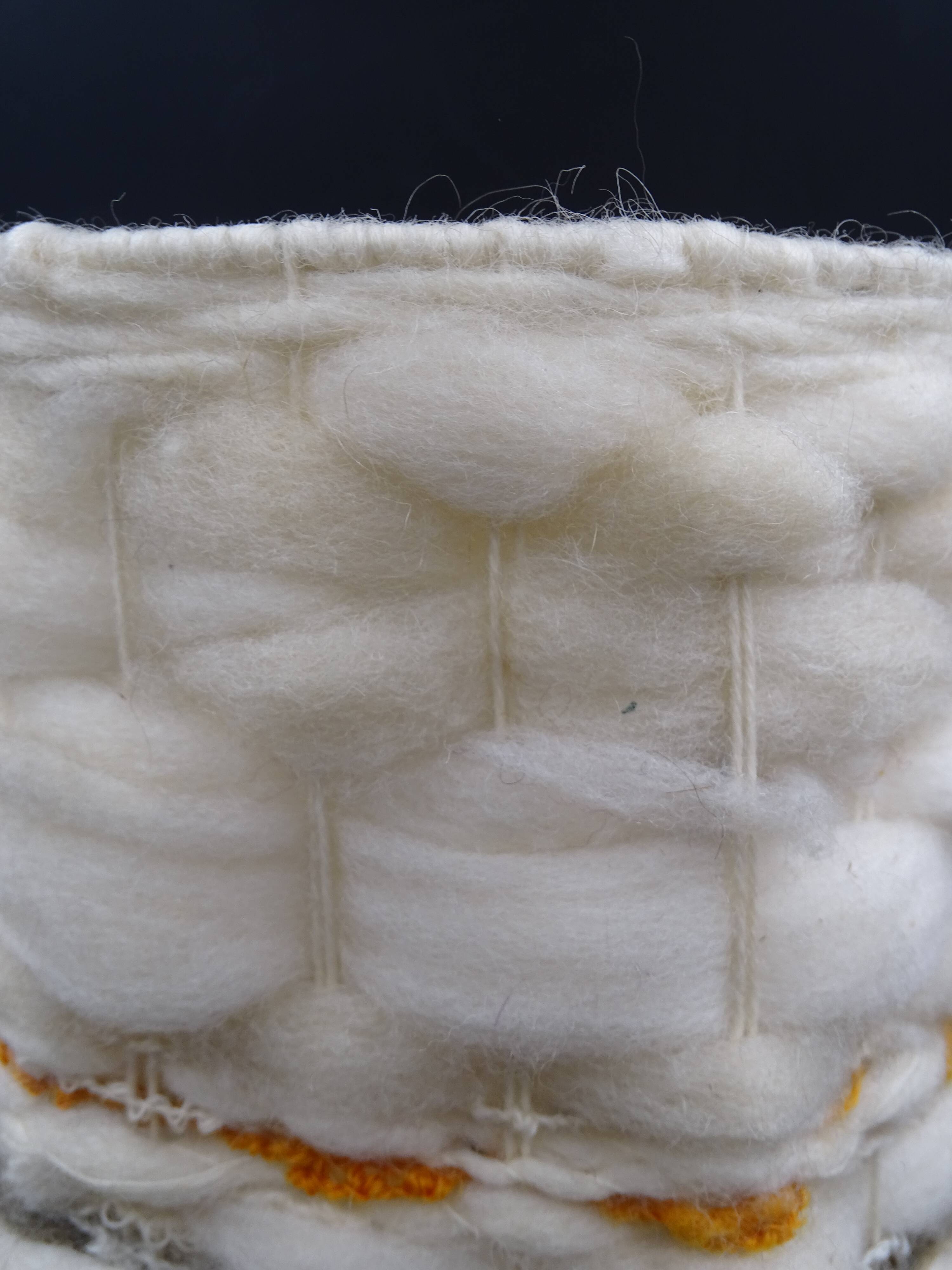 Pair of bedside lamps in stoneware and wool lampshades - Vintage around 1970