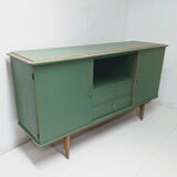 Vintage wooden and green sideboard