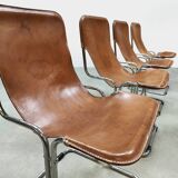 Chaise de salle à manger en cuir vintage Calla Arflex Ari Colombo