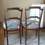 Paire de chaises de chambre anciennes assise tissu
