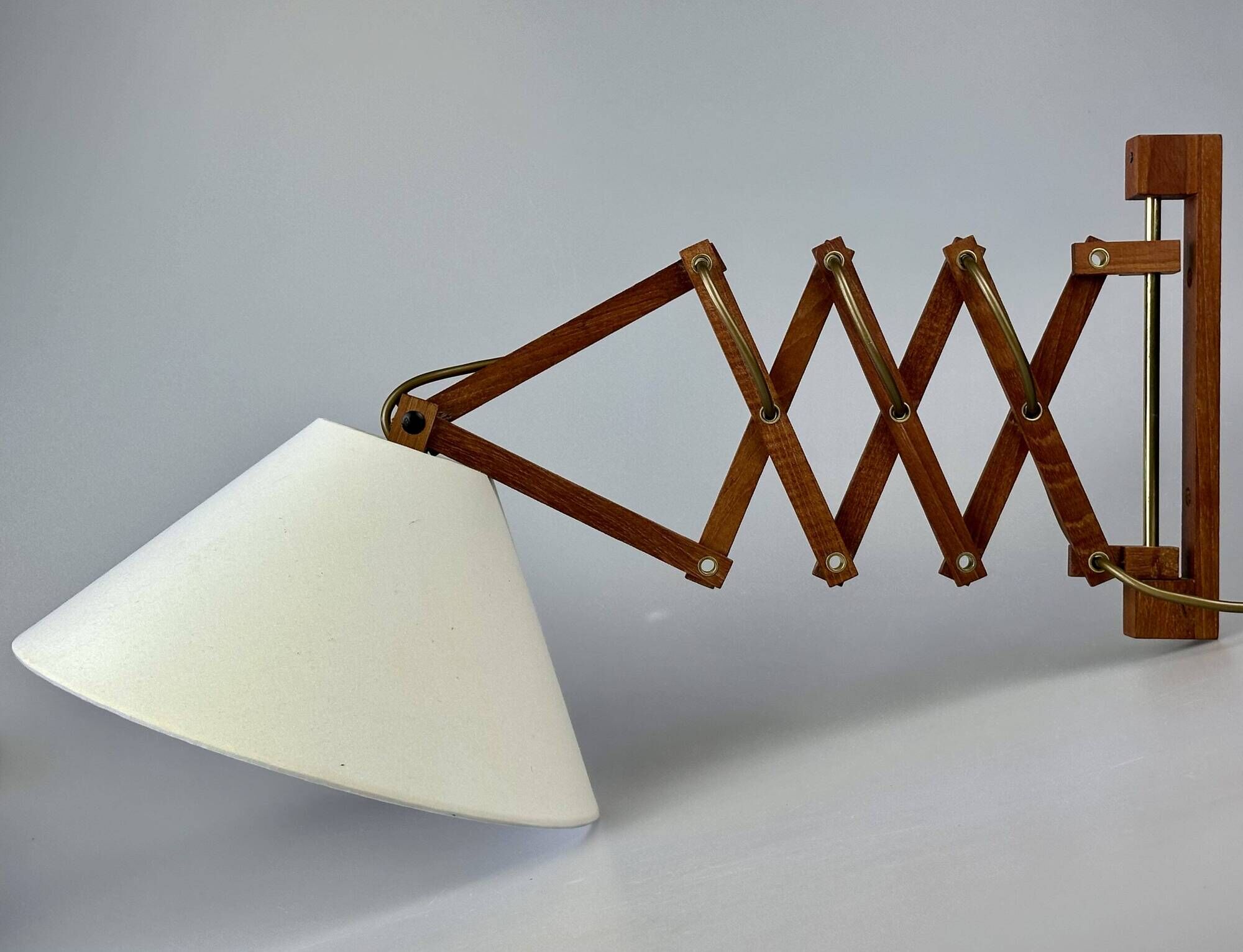 1960s/70s Teak Scissor Lamp Wall Lamp Mid Century Danish Design Denmark