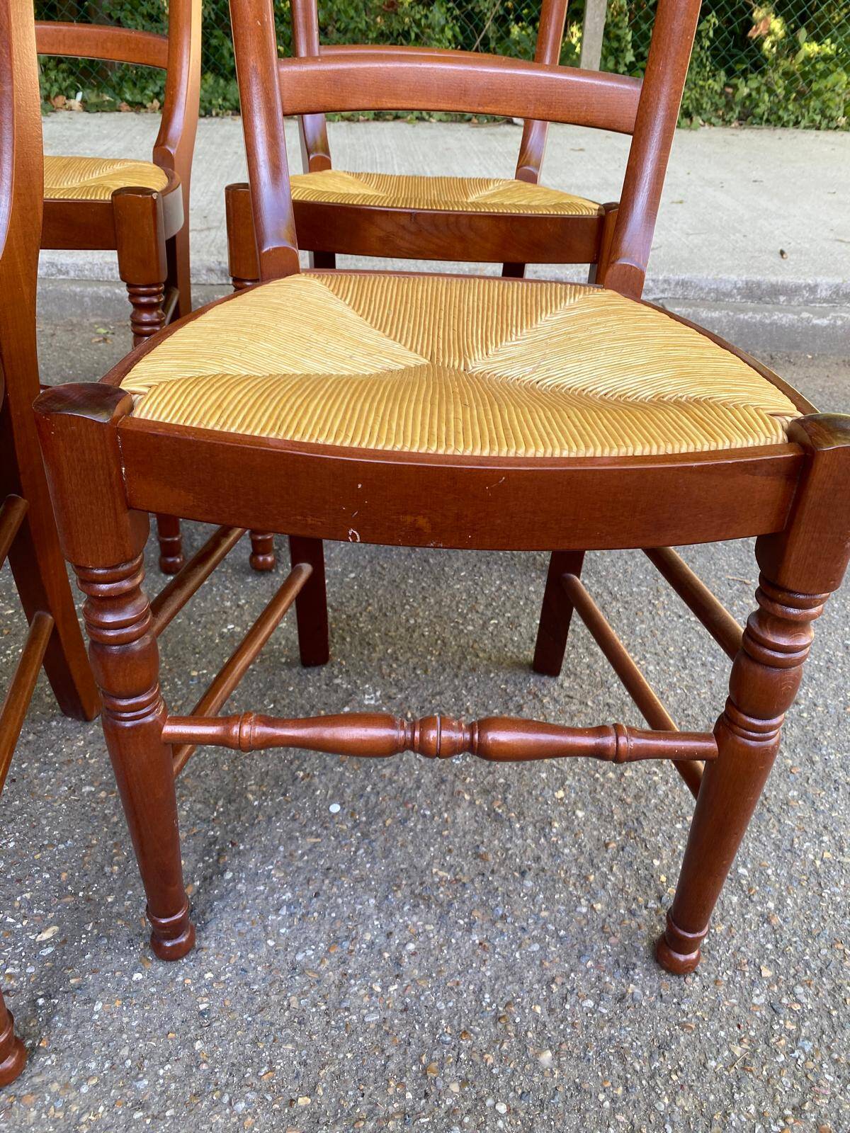 4 solid wood Louis Philippe chairs in dark cherry