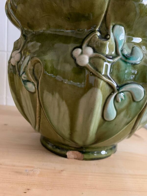 Grand cache pot en barbotine