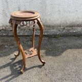 Art Deco pedestal selette with marble top