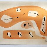 Angel ALONSO Abstract composition Gouache on monogrammed paper framed