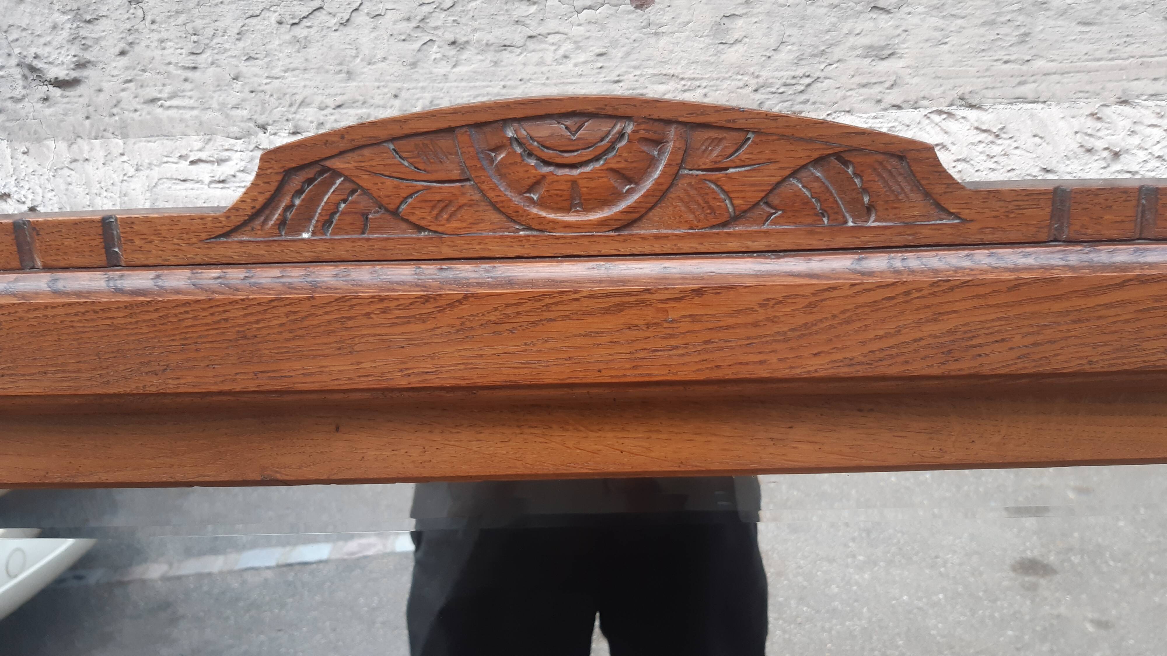 Art deco golden oak mirror