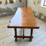Aranjou farmhouse table in blond elm, 1950s