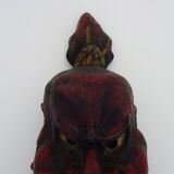 Ancien masque japonais en bois polychrome. Années 70 80
