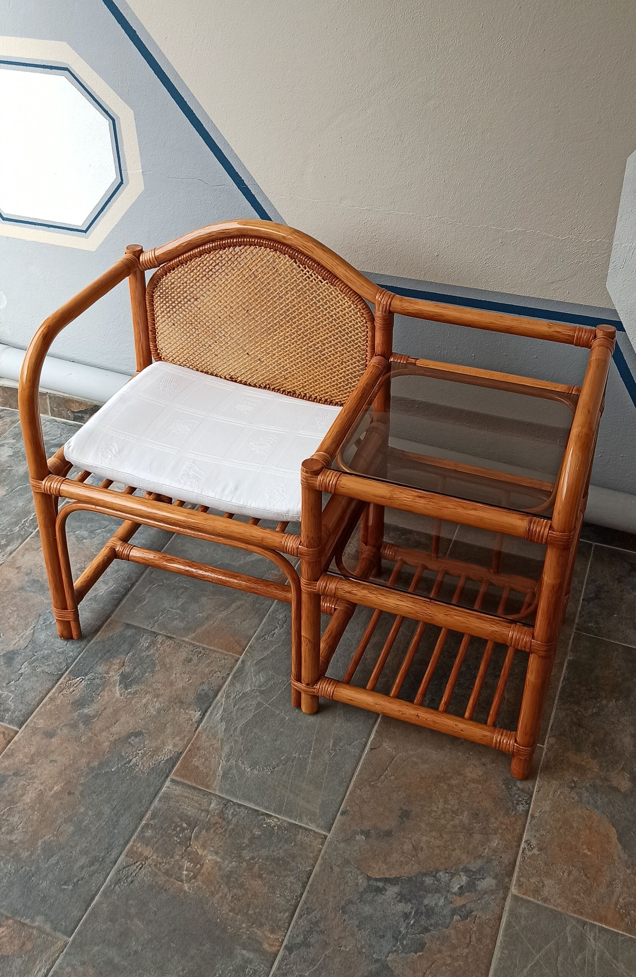 Furniture phone bamboo rattan and wicker