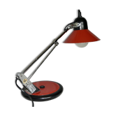 Lampe de bureau Aluminor rouge et chrome, 1970