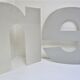 Letters of sign E and N metal lace white vintage