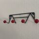 Vintage coat rack 1960 red balls 4 hooks - 44 x 13 cm