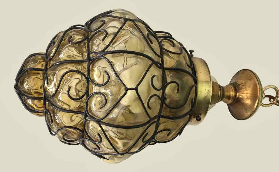 Amber Venetian lantern pendant light