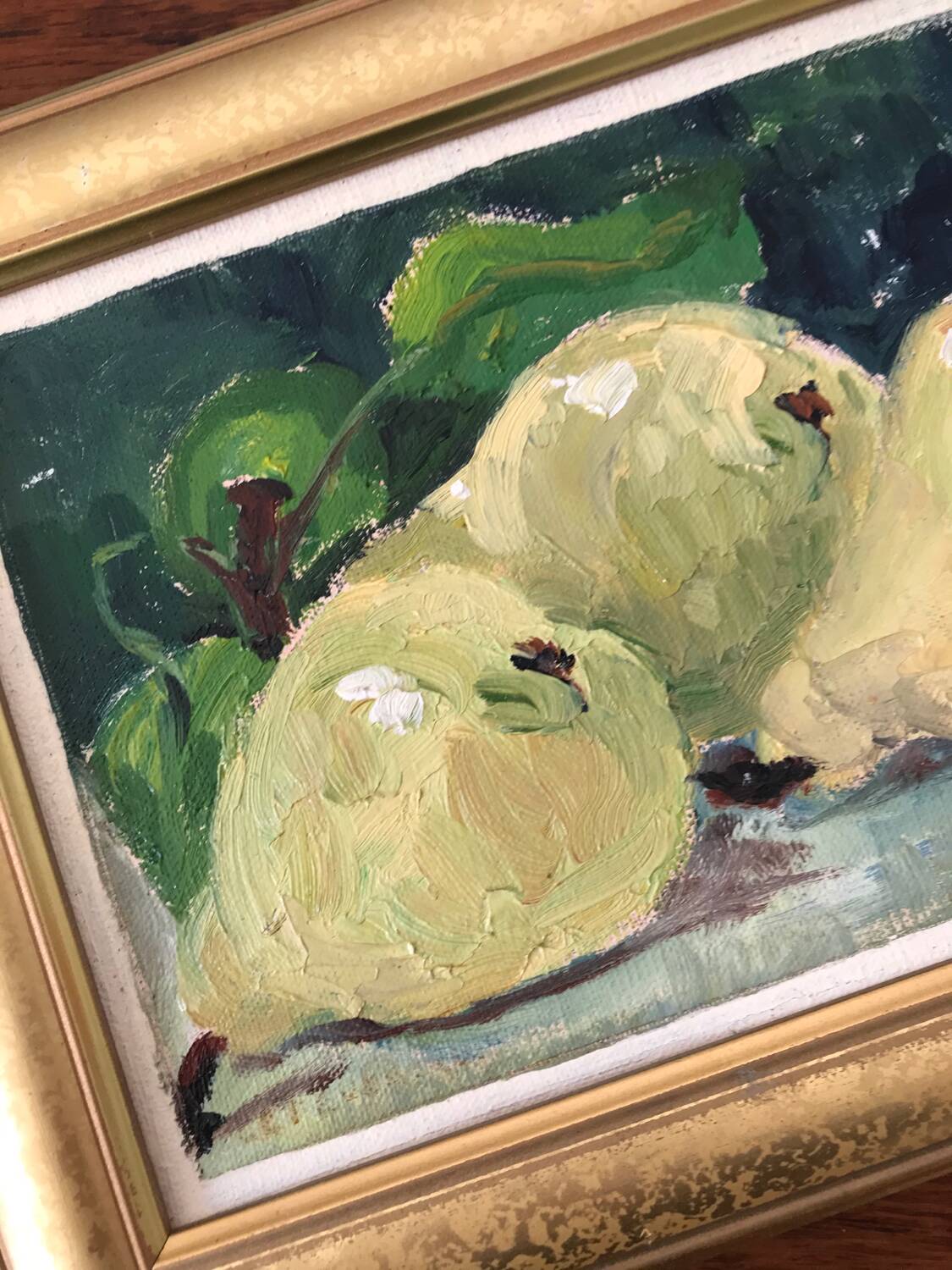 Pear still life painting