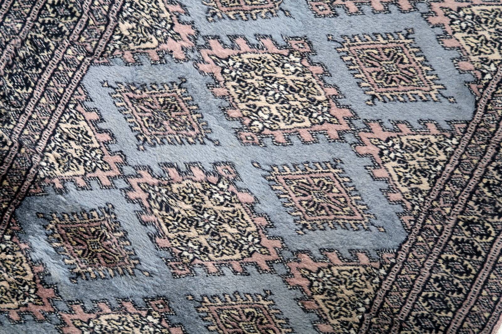 Tapis coureur vintage ouzbek Bukhara fait main en laine – 75 x 244 cm