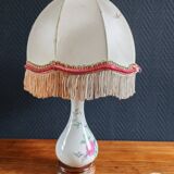 Porcelain table lamp with floral decoration