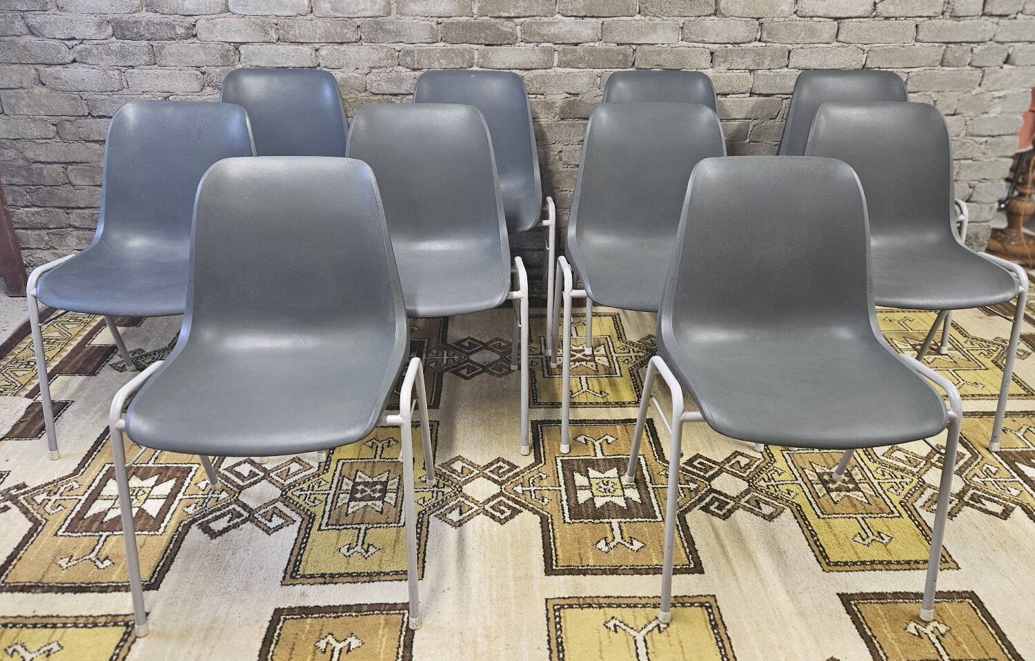 Lot of 10 Helmut Starke chairs from the 1970s