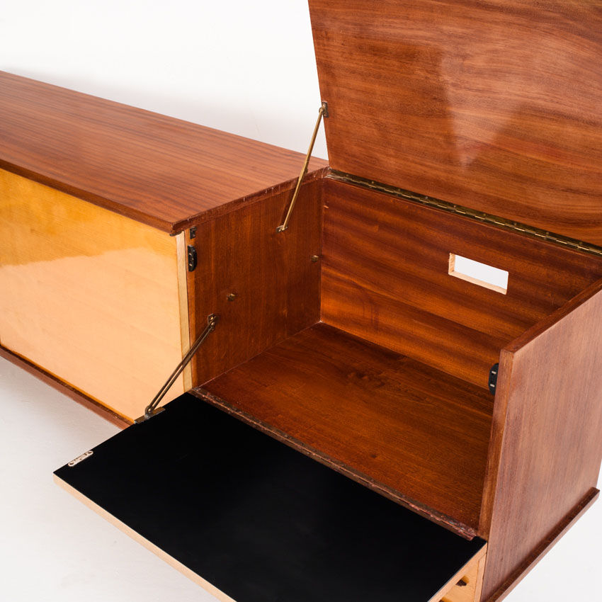 Buffet - vintage sideboard in two tones of wood - France, 1960s