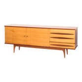 Buffet - enfilade  vintage en deux tons de bois - France, années 1960