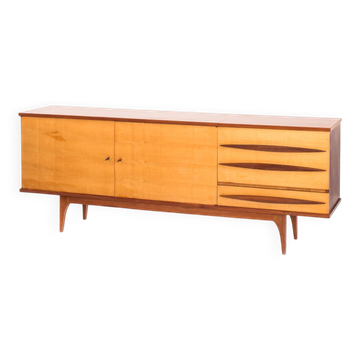 Buffet - vintage sideboard in two tones of wood - France, 1960s