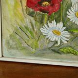 Still life from the mid-20th century, oil on canvas – floral painting