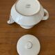 Antique Aluminite Teapot FRUGIER White & Silver Ceramic Vintage