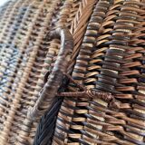 Asian rattan basket with lid 23×18 cm