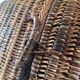 Panier asiatique en rotin avec couvercle 23×18 cm