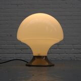 Lampe de table en verre oplain et chrome, années 1970