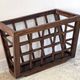Vintage woven oak magazine rack