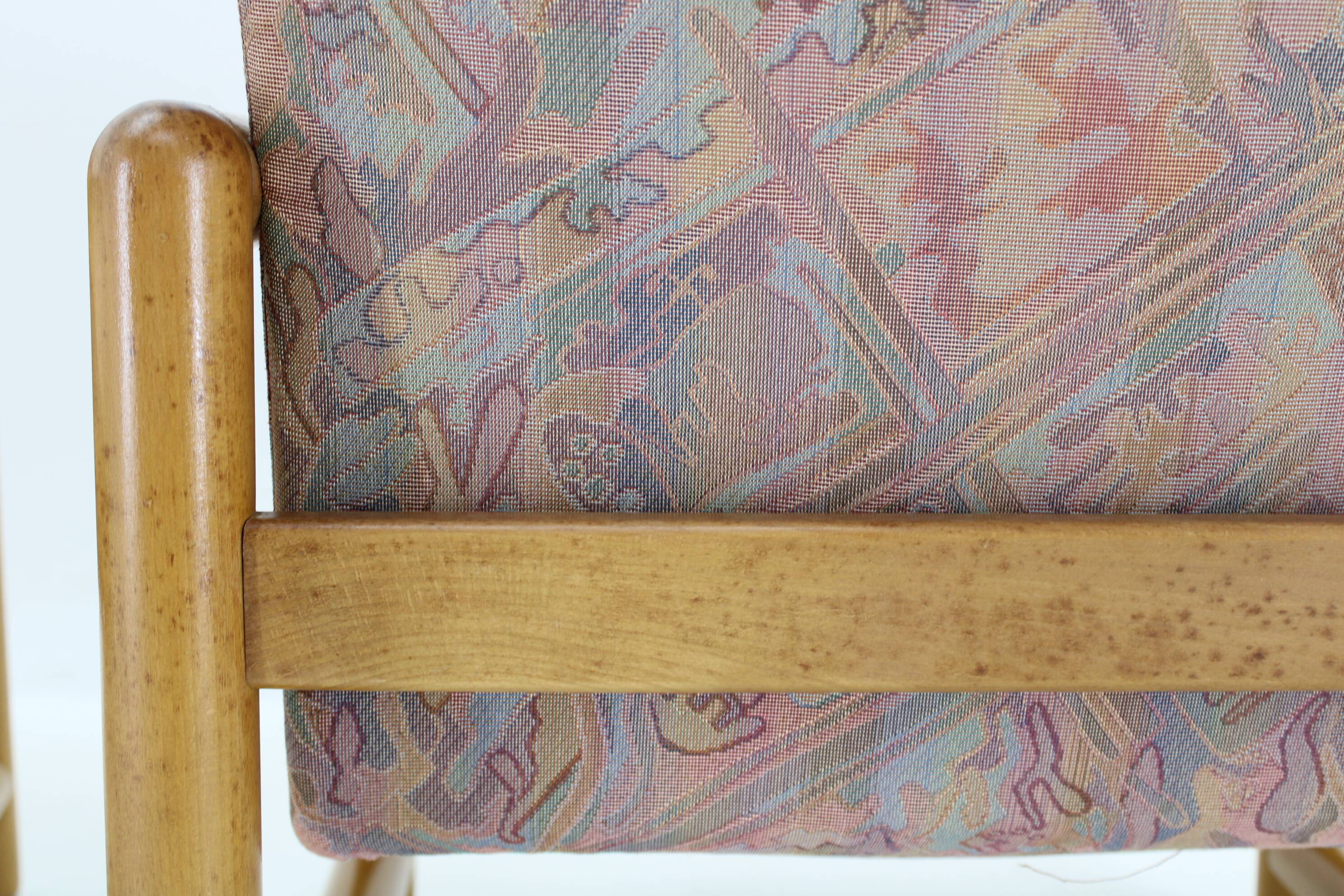 1970s Pair of Beech Armchairs and Coffee Table  by TON, Czechoslovakia