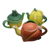 Trio of Fruit Teapot Original Vintage