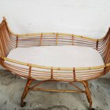 Vintage rattan cradle