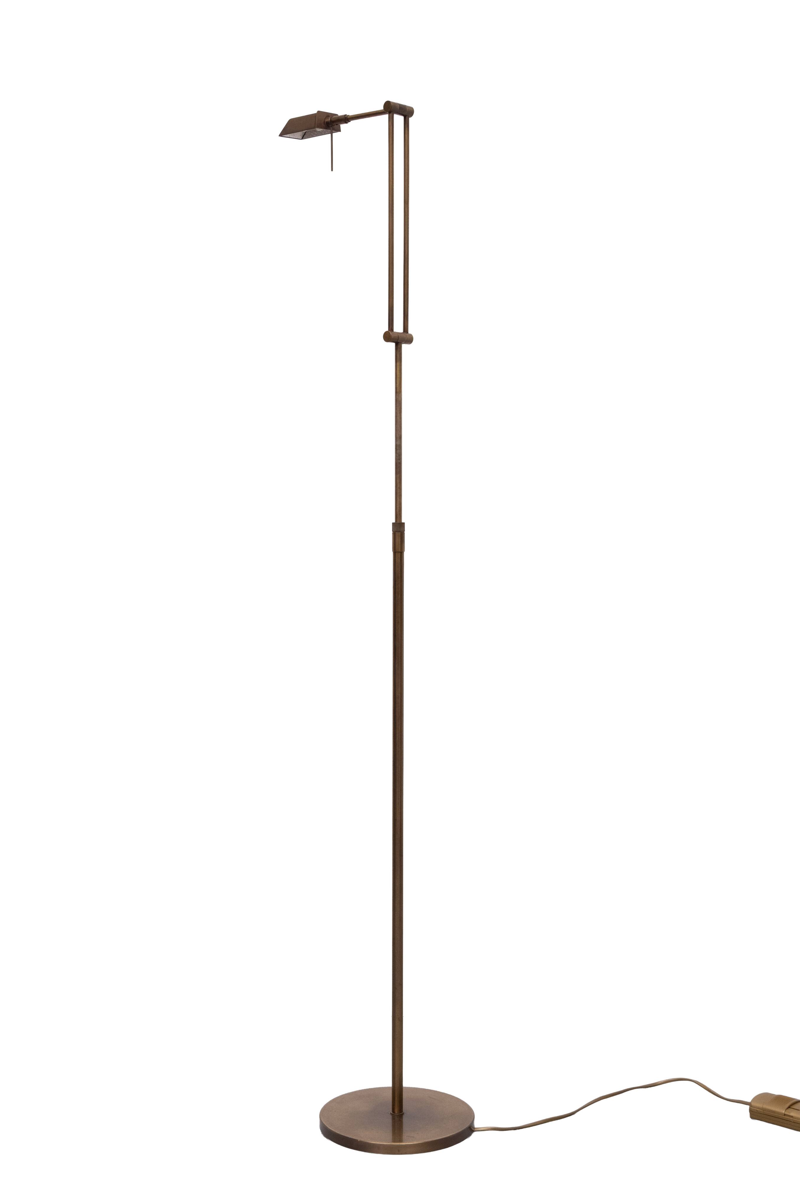 Ben Demmers adjustable Bronze Halogen Floor lamp 1980s