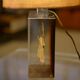 Lamp with plane tree leaf inclusion by Pierre Giraudon 1970s