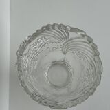 Glass vase with stylized flower pattern