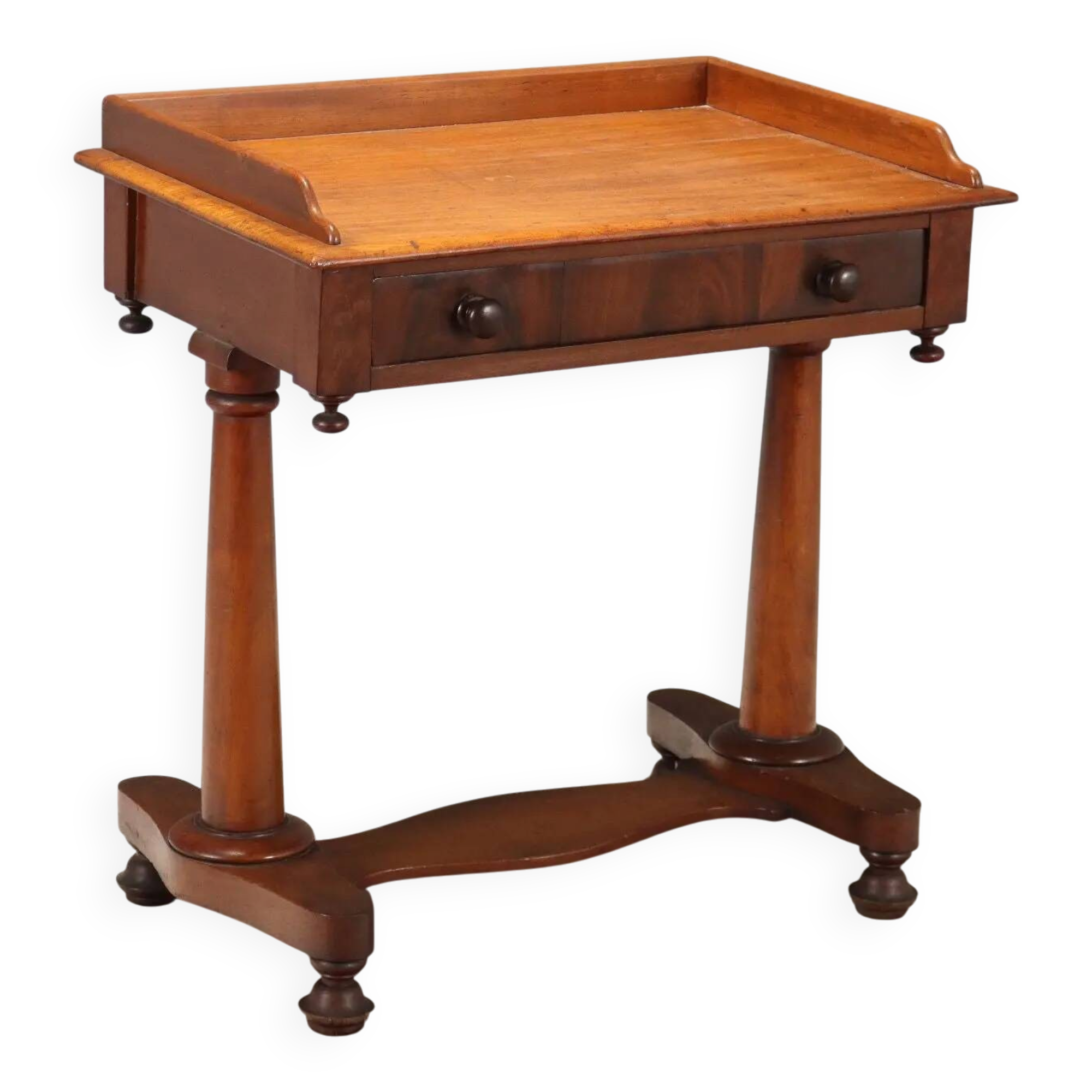 Antique mahogany writing desk with drawer, Italy, 19th century.