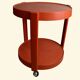 Table d'appoint à roulette / servante / desserte vintage orange - Kastilia