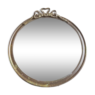 Round brass mirror, 37x41 cm
