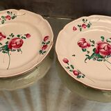 Pair of earthenware plates of the East XVIII-XIXth with floral decoration